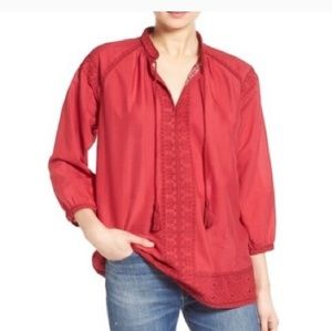 MADEWELL Camelia Embroidered Tassel Blouse